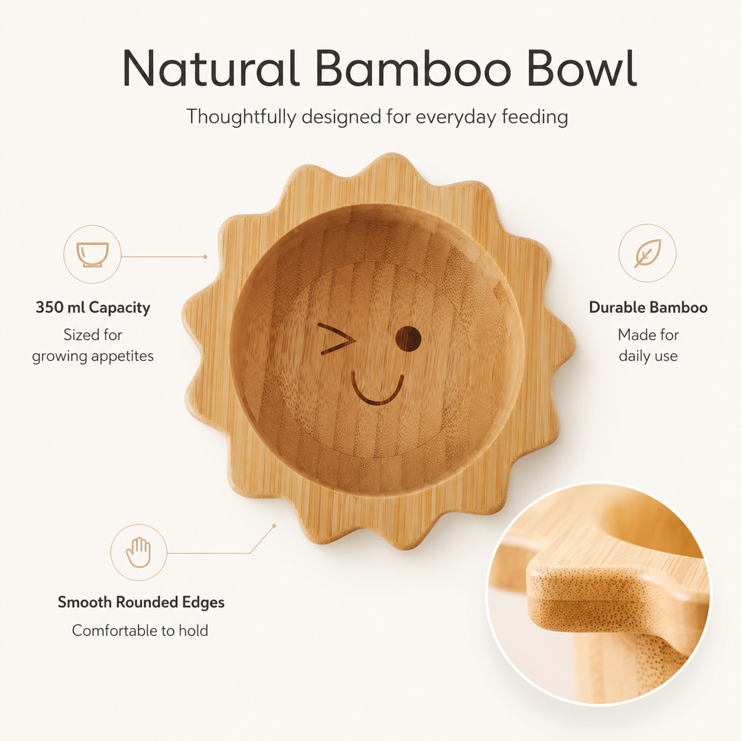 Sunflower Bamboo Suction Bowl Set