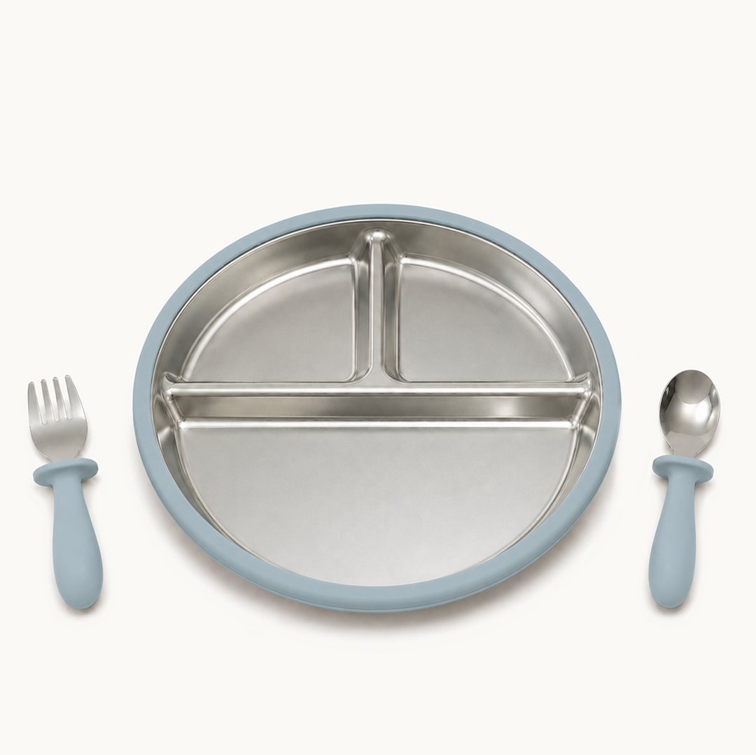 Classic Stainless Steel Suction Plate Set