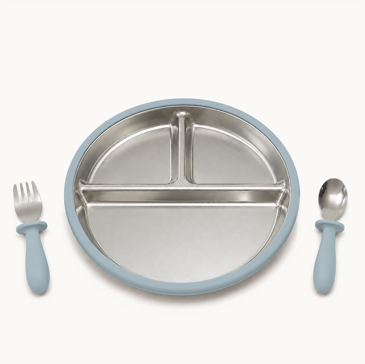 Classic Stainless Steel Suction Plate Set