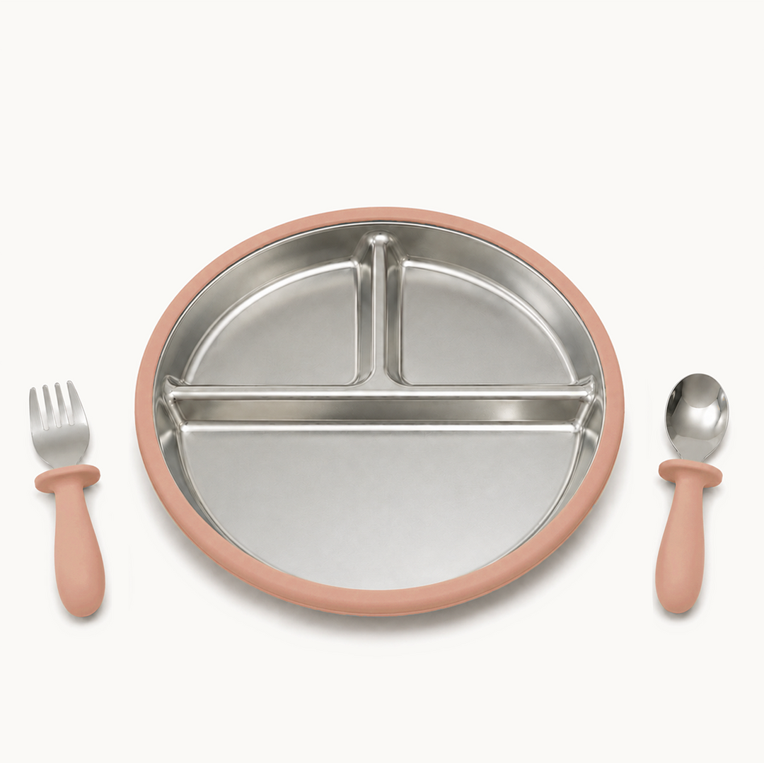 Classic Stainless Steel Suction Plate Set
