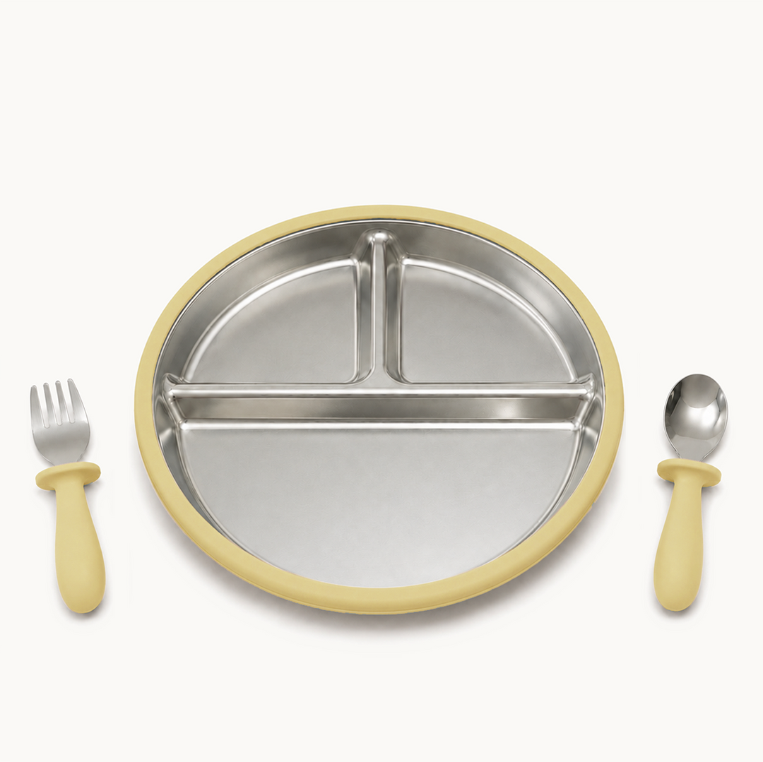 Classic Stainless Steel Suction Plate Set