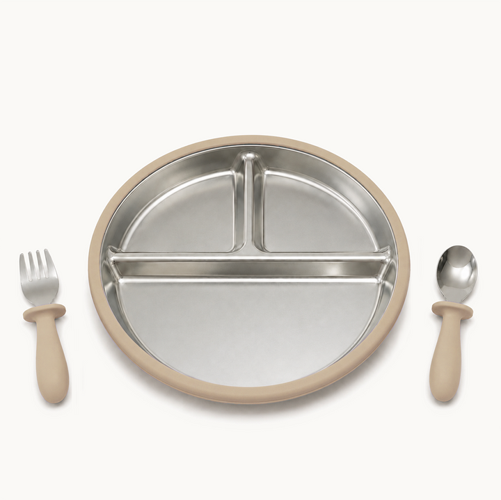 Classic Stainless Steel Suction Plate Set