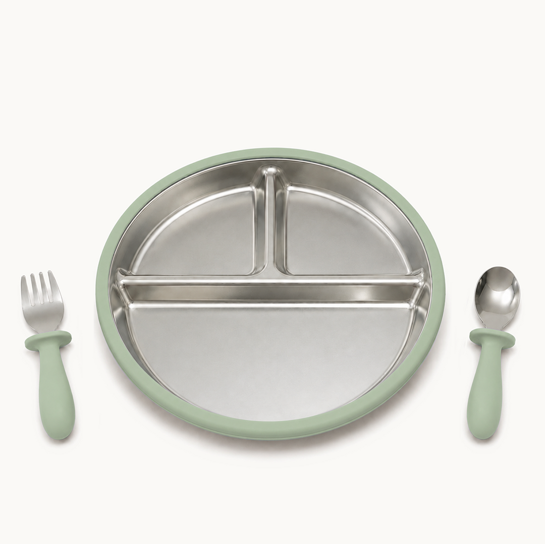 Classic Stainless Steel Suction Plate Set