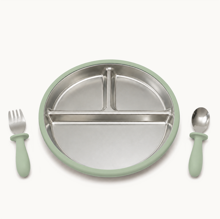 Classic Stainless Steel Suction Plate Set
