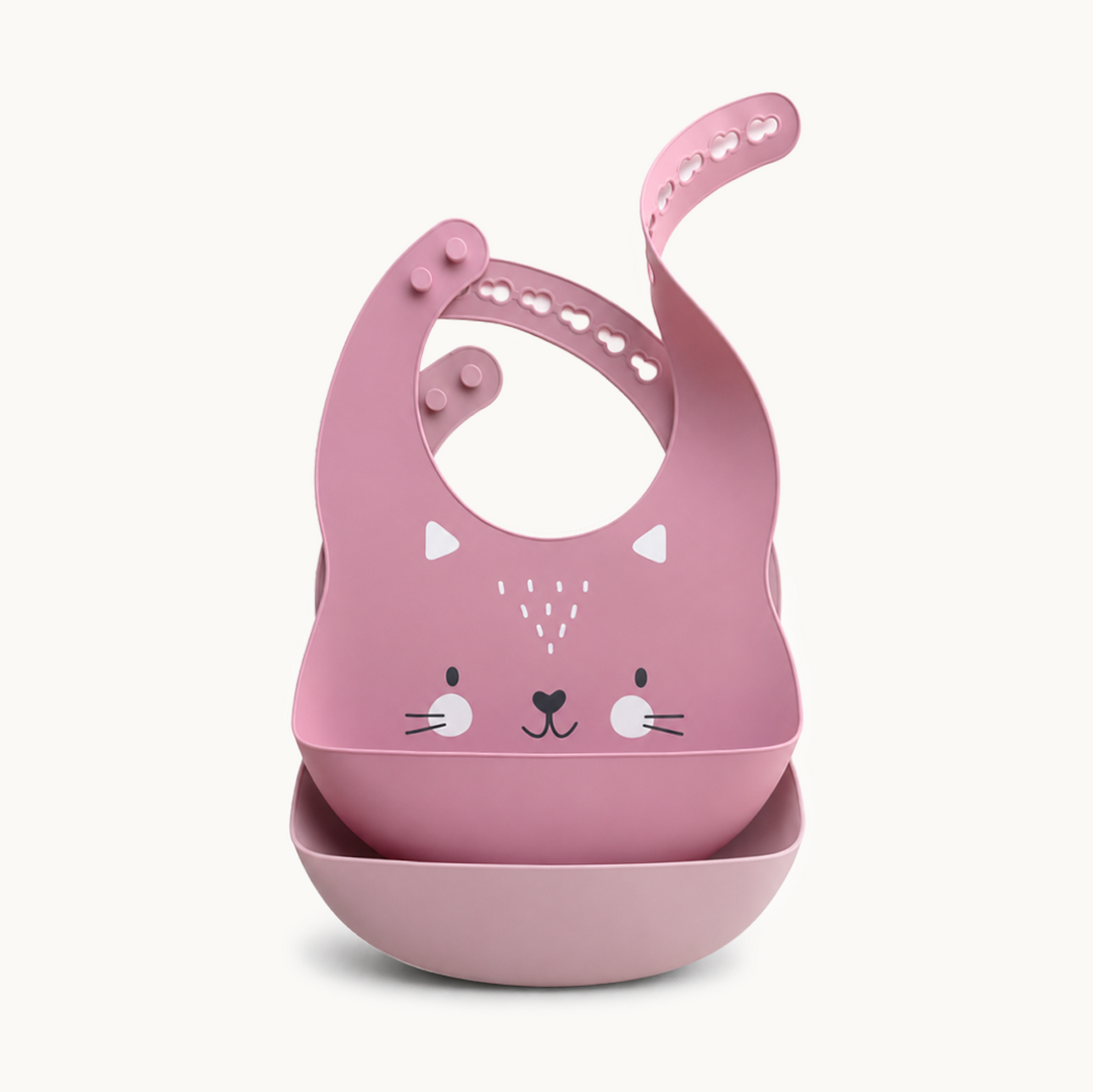 Tiny Zoo 2-Piece Silicone Bib Set