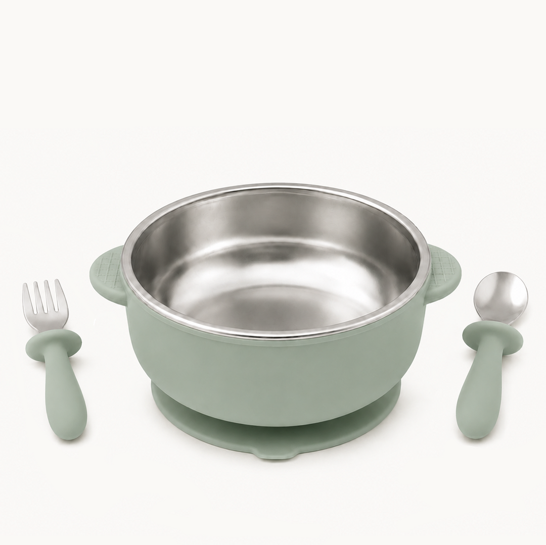 Duo Stainless Steel Suction Bowl Set