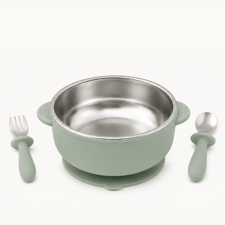 Duo Stainless Steel Suction Bowl Set