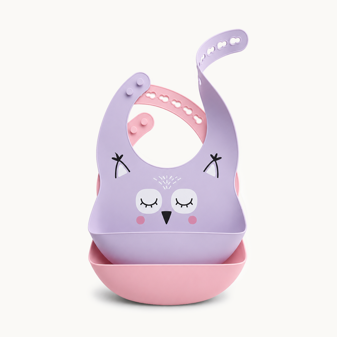 Tiny Zoo 2-Piece Silicone Bib Set