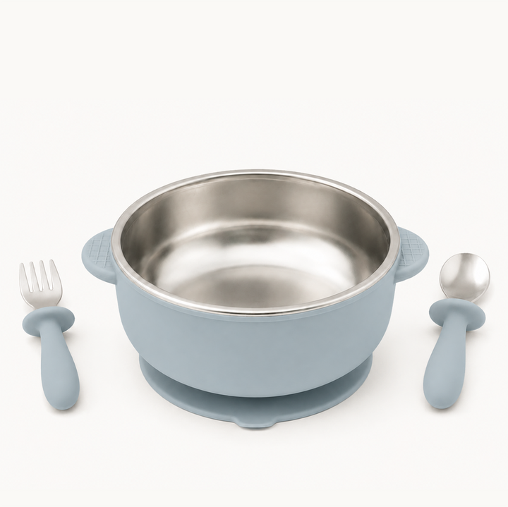 Duo Stainless Steel Suction Bowl Set