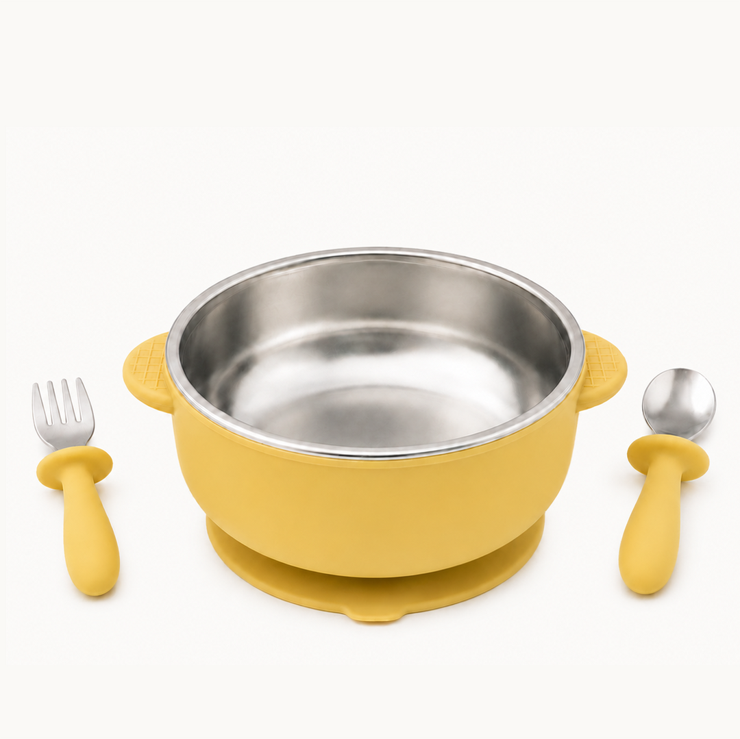 Duo Stainless Steel Suction Bowl Set