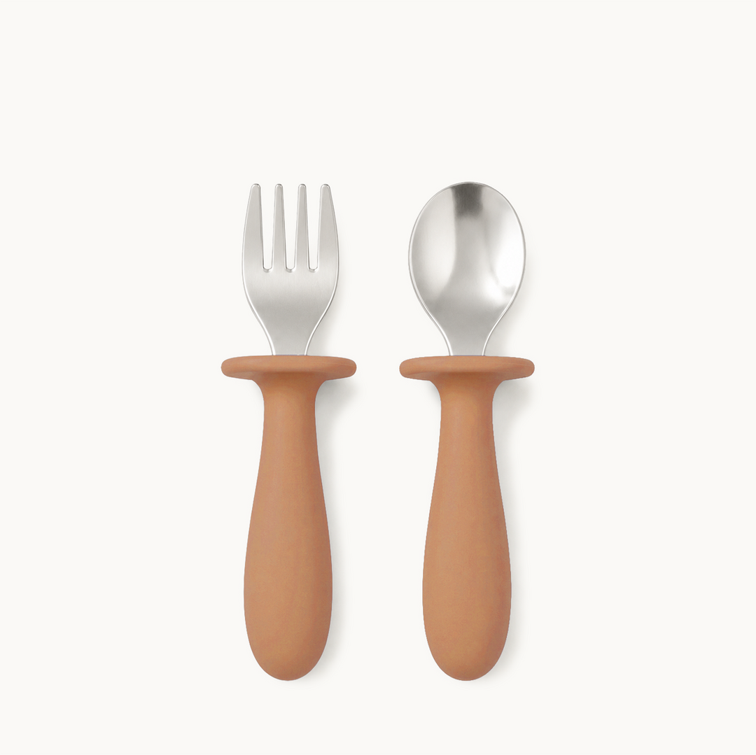 Utensílios de autoalimentação para crianças do ursinho