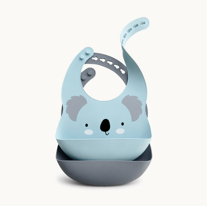 Tiny Zoo 2-Piece Silicone Bib Set