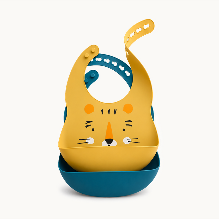 Tiny Zoo 2-Piece Silicone Bib Set