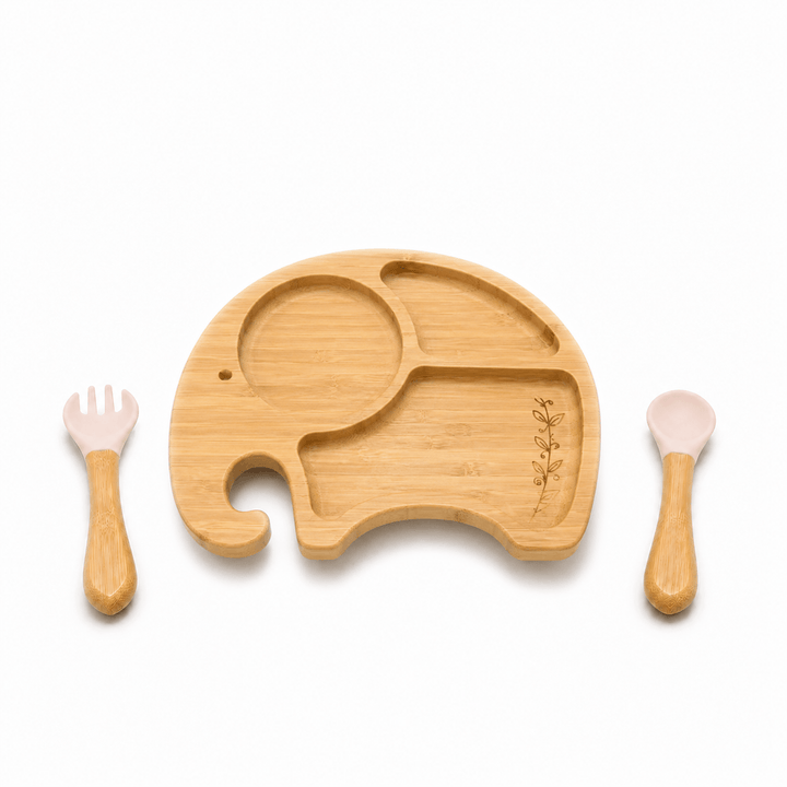 Baby Elephant Bamboo Suction Plate Set