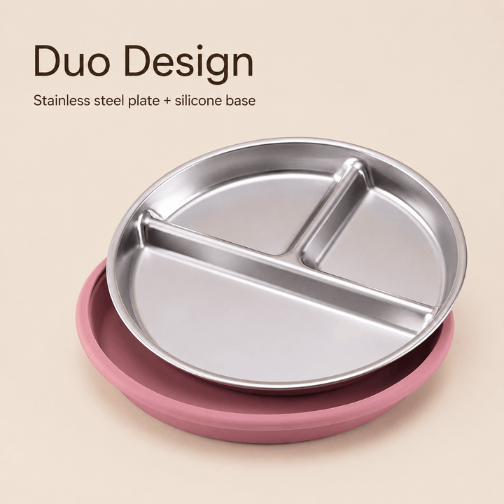 Classic Stainless Steel Suction Plate Set