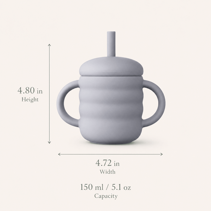 Taza de entrenamiento de silicona Bright Learner + pajita