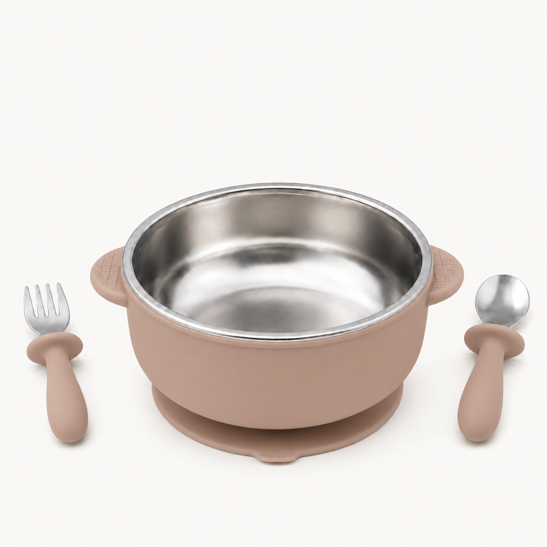 Duo Stainless Steel Suction Bowl Set