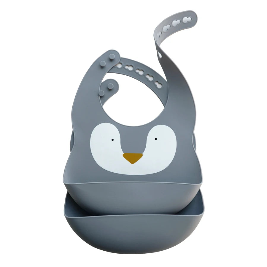 Tiny Zoo 2-Piece Silicone Bib Set