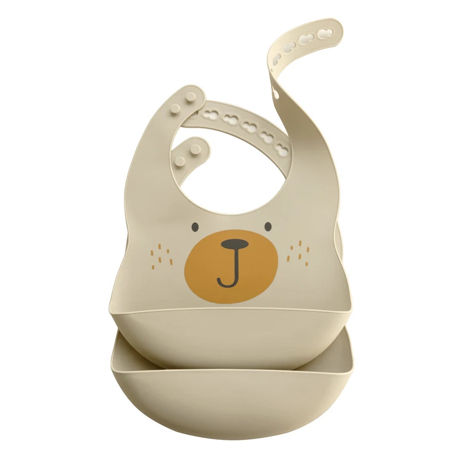Tiny Zoo 2-Piece Silicone Bib Set