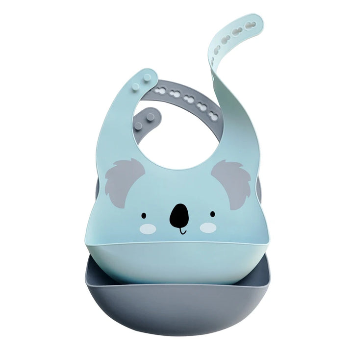 Tiny Zoo 2-Piece Silicone Bib Set