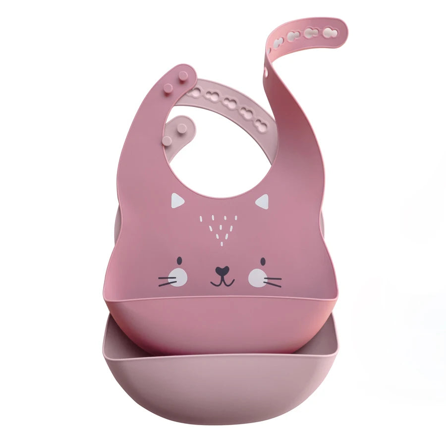 Tiny Zoo 2-Piece Silicone Bib Set