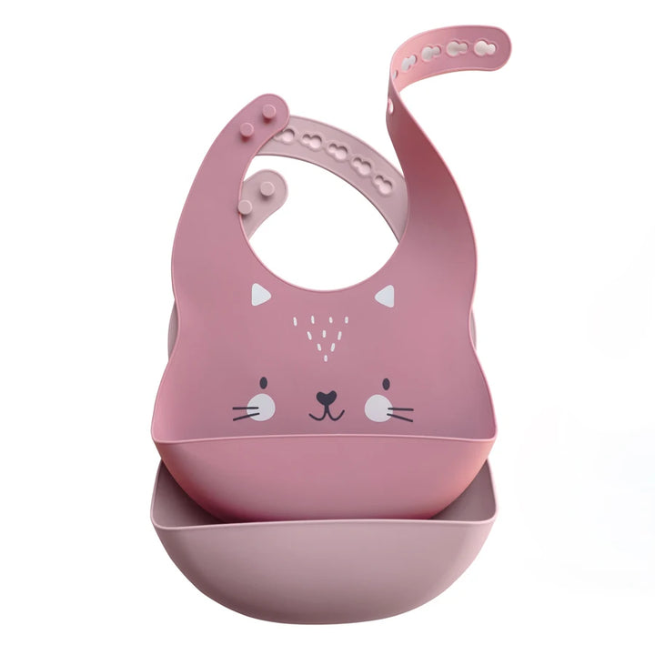 Tiny Zoo 2-Piece Silicone Bib Set