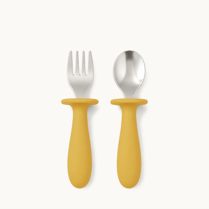 Utensílios de autoalimentação para crianças do ursinho