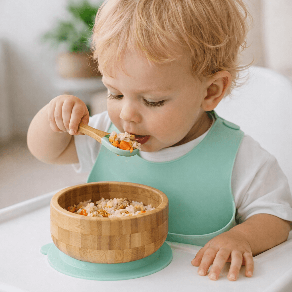 Classic Bamboo Suction Bowl + Spoon