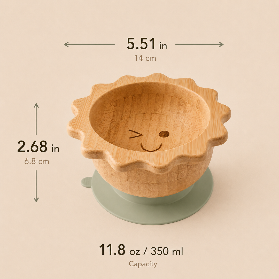 Sunflower Bamboo Suction Bowl Set