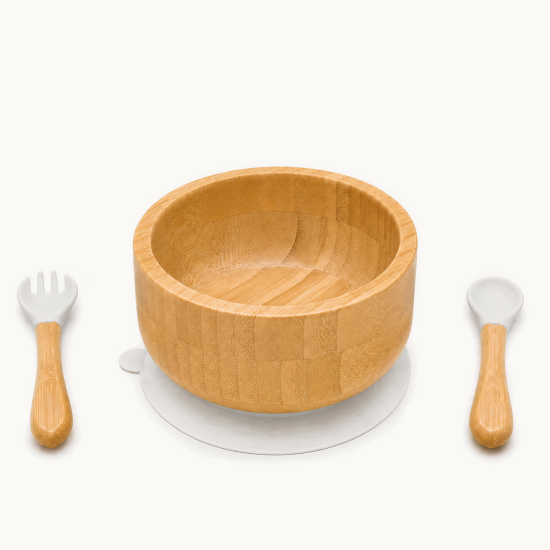 Classic Bamboo Suction Bowl Set